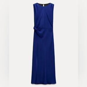 Zara Twist-Detail Maxi Dress in Royal Blue